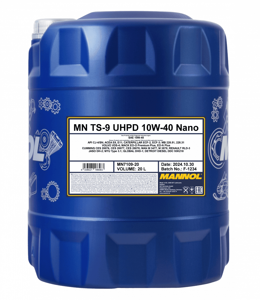 Олива моторна Mannol TS-9 UHPD 10W-40 Nano, 20 л